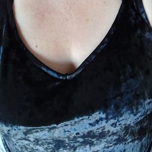 2X Black Velvet Tank Top Adjustable Strap Sexy Plus Size Women Romantic